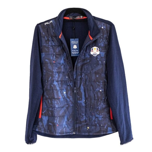 Ralph Lauren RLX Women’s Ryder Cup Team USA Full Zip Jacket Navy/Camo Large NEW - Picture 3 of 12